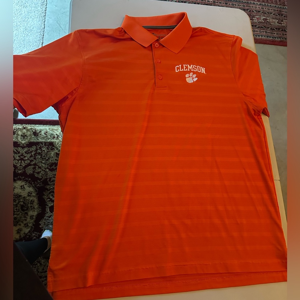 Champion Men's Orange Clemson Polo Shirt